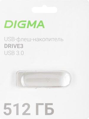 USB flash накопитель Digma Drive3 512GB / DGFUM512A30SR (серебристый)