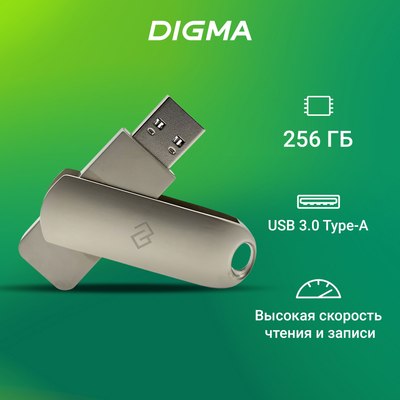 Usb flash накопитель Digma Drive3 256GB / DGFUM256A30SR (серебристый)