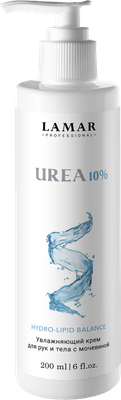 Крем для рук Lamar Professional Urea 10% увлажняющий для рук и тела (200мл) - 