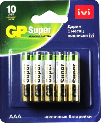 

Комплект батареек, Super Alkaline AAA / 24A/IVI-2CR10