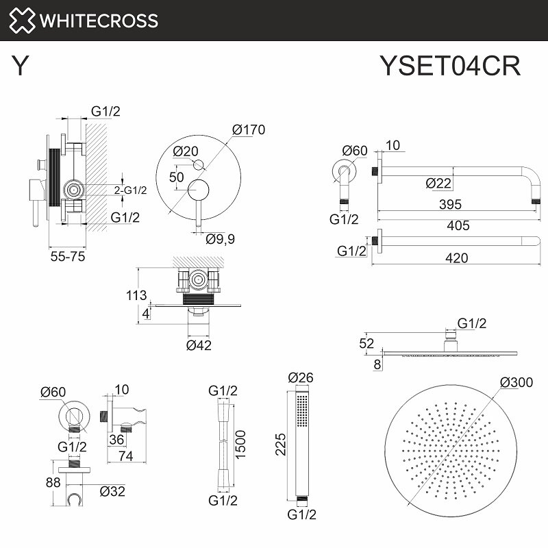 Душевая система Whitecross Y YSET04GLB