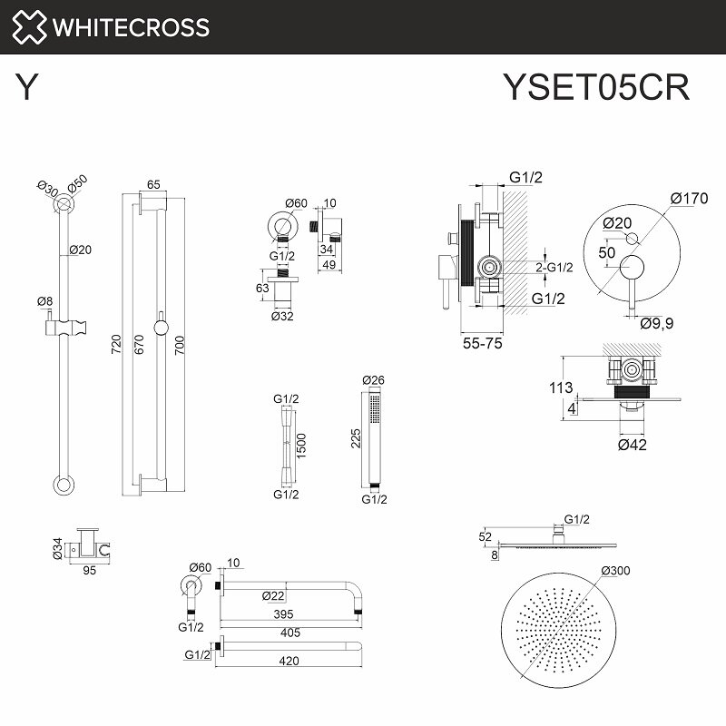 Душевая система Whitecross Y YSET05BL