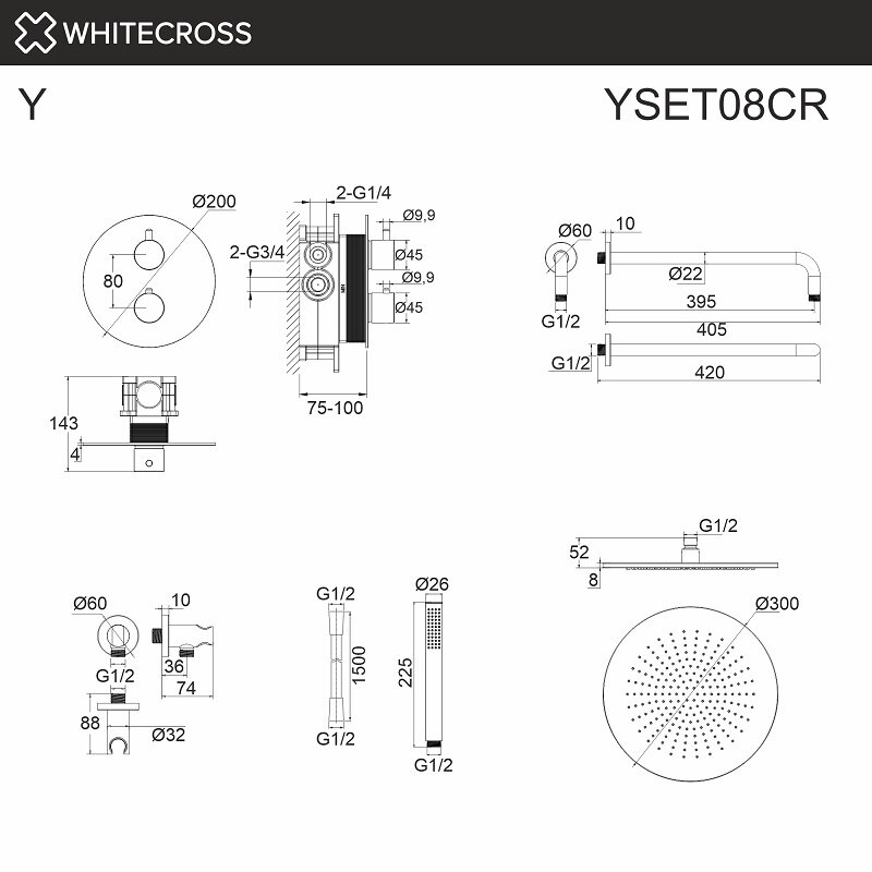 Душевая система Whitecross Y YSET08GL