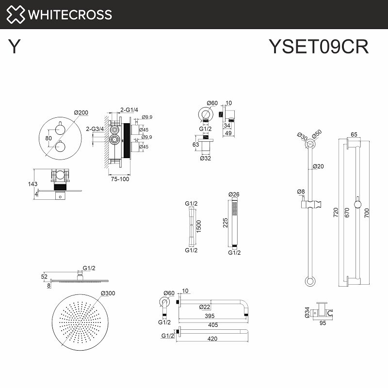 Душевая система Whitecross Y YSET09BL