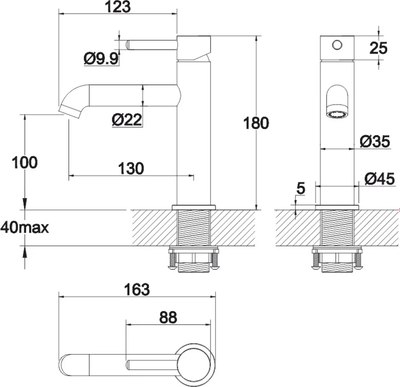 Смеситель Whitecross Y Y1211BL (черный матовый)