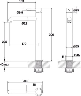 Смеситель Whitecross Y Y1212BL (черный матовый)