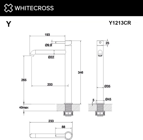 Смеситель Whitecross Y Y1213GLB (брашированное золото)