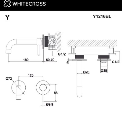 Смеситель Whitecross Y Y1216BL (черный матовый)