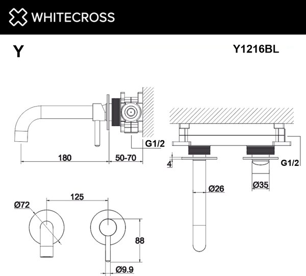 Смеситель Whitecross Y Y1216GLB (брашированное золото)