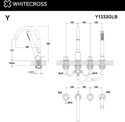 Смеситель Whitecross Y Y1232BL (черный матовый)