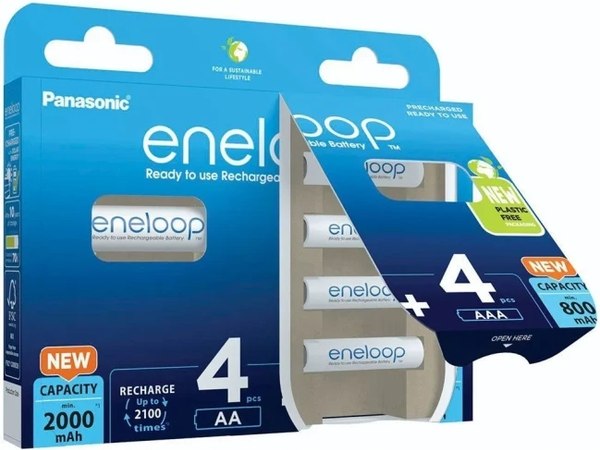 Комплект аккумуляторов Panasonic Eneloop AA 2000+AAA 800 / BK-KJMCDE44E (8шт)