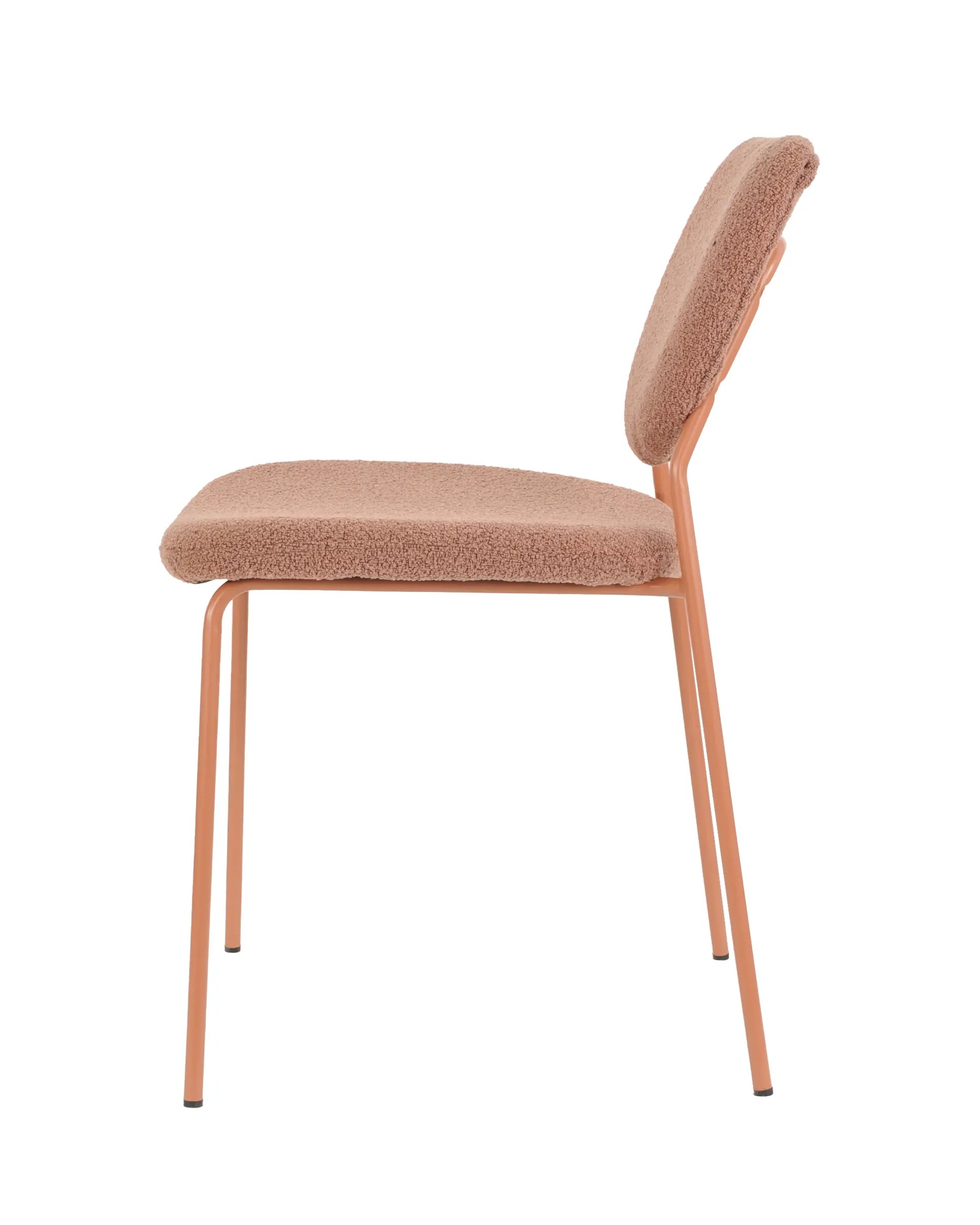 Стул Stool Group Gigi / DRC-9155-B (коричневый букле/ножки розовые) — фото 3