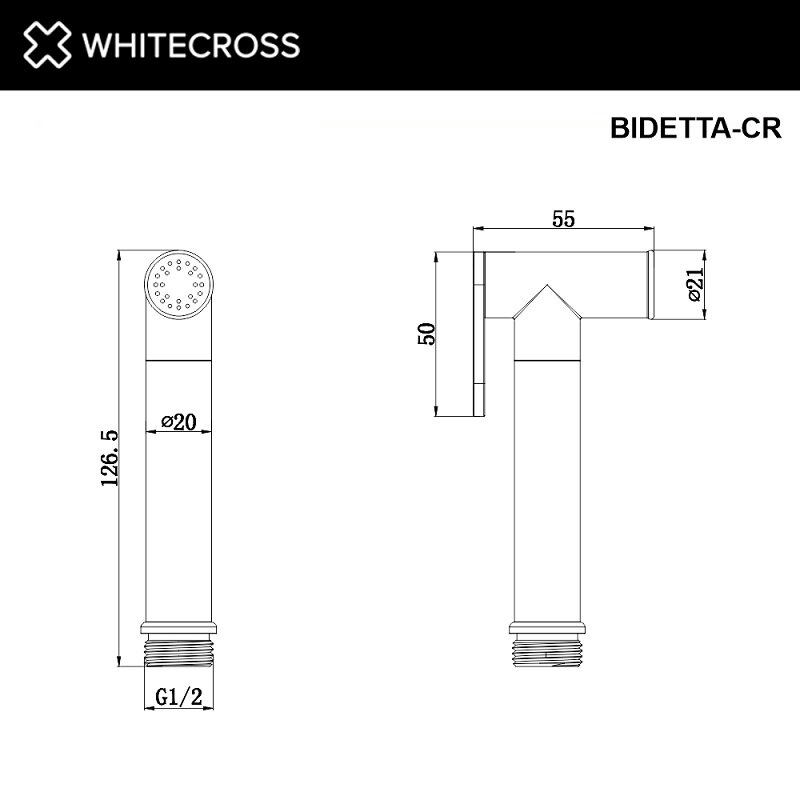 Лейка гигиенического душа Whitecross BIDETTA-GL