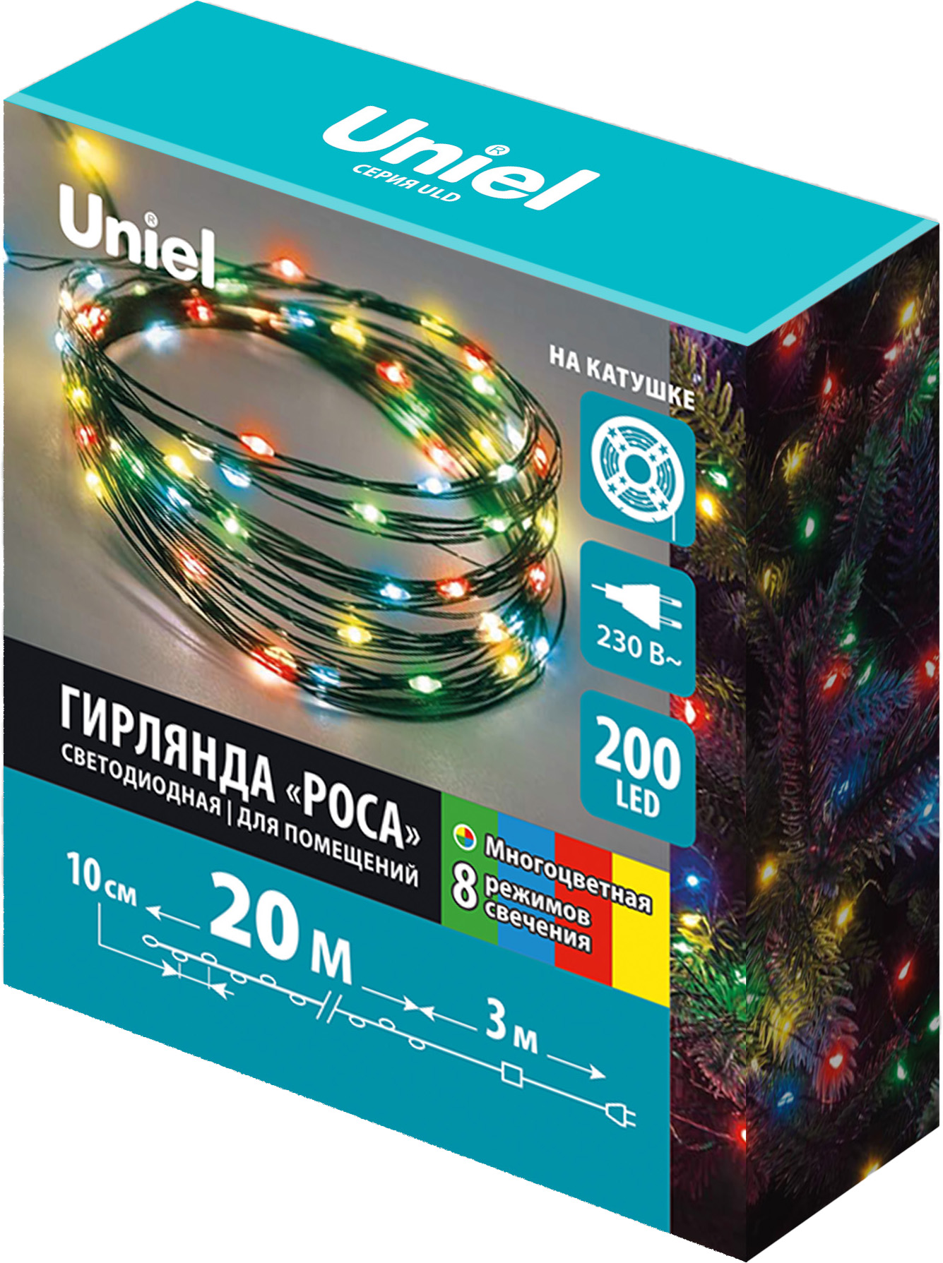 Светодиодная гирлянда Uniel Роса ULD-S2000-200/DGA / UL-00012080 (разноцветный)