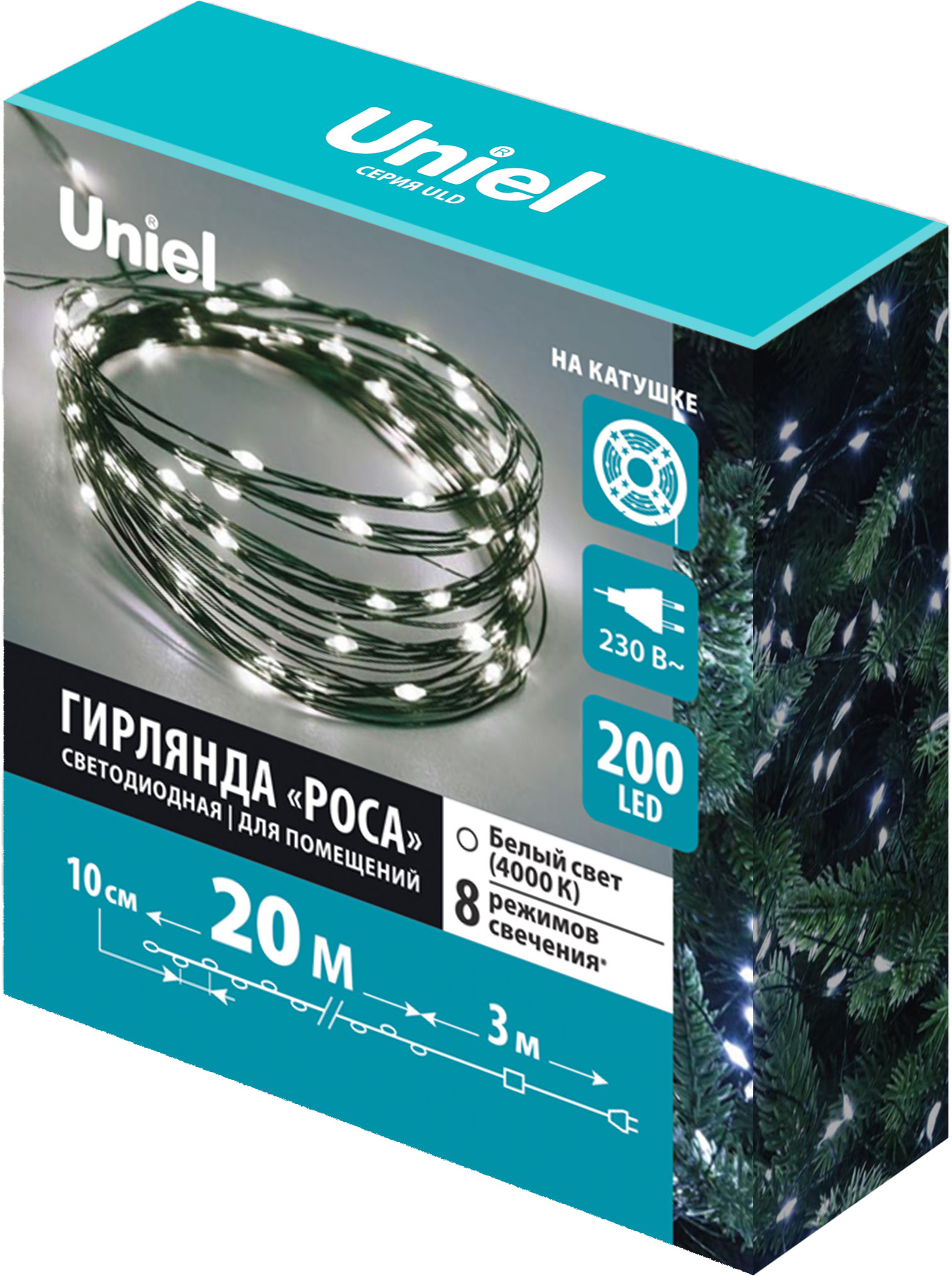 Светодиодная гирлянда Uniel Роса ULD-S2000-200/DGA / UL-00012078 (белый)