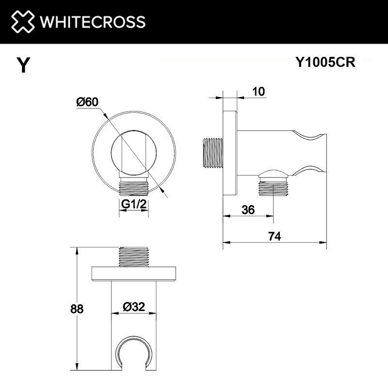 Подключение для душевого шланга Whitecross Y1005BL