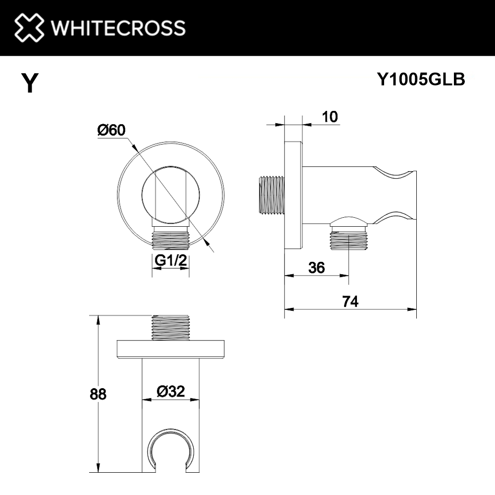 Подключение для душевого шланга Whitecross Y1005GLB