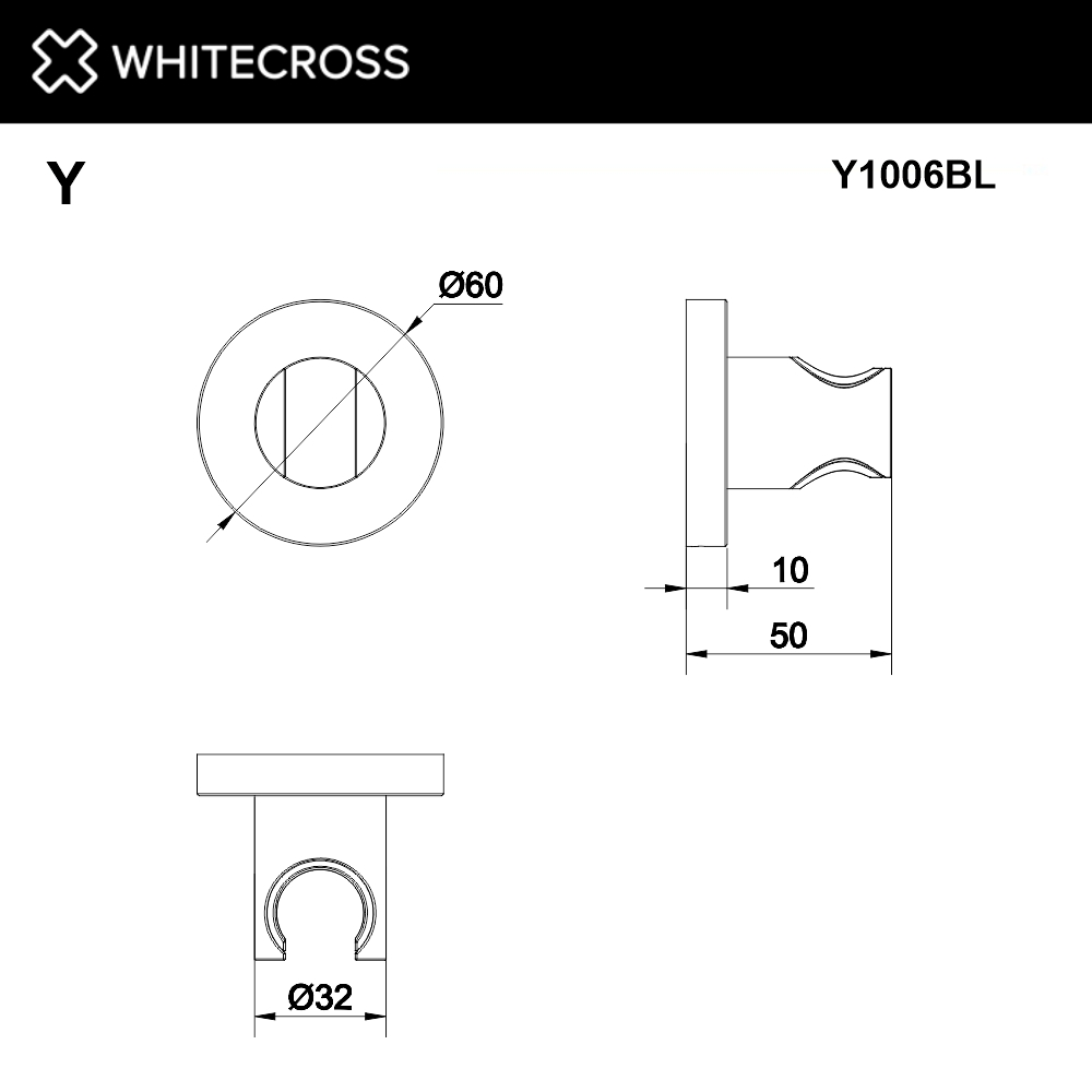 Душевой держатель Whitecross Y1006BL