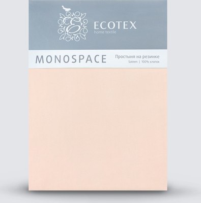 Простыня ECOTEX Моноспейс Сатин на резинке 180x200x23 / ПРСС18 (пудровый)