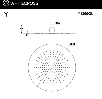 Лейка верхнего душа Whitecross Y1300BL (черный матовый)