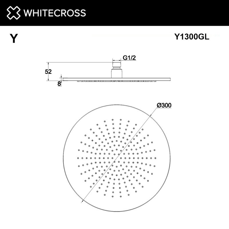 Лейка верхнего душа Whitecross Y1300BL