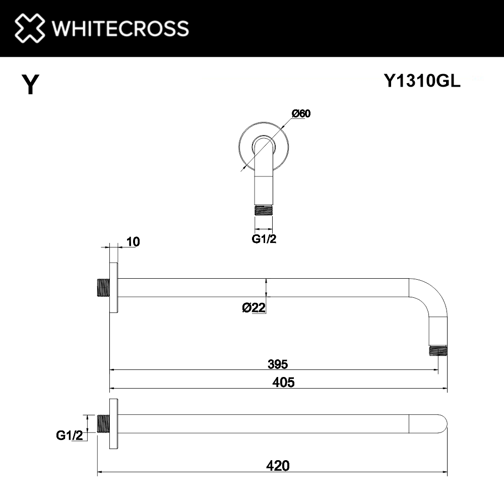 Душевой кронштейн Whitecross Y1310GL