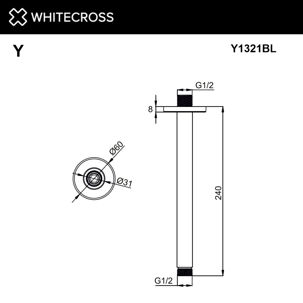 Душевой кронштейн Whitecross Y1321BL