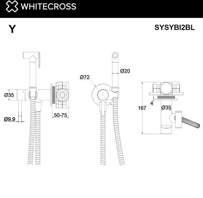 Гигиенический душ Whitecross SYSYBI2BL (черный матовый)