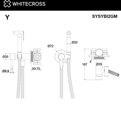 Гигиенический душ Whitecross SYSYBI2NIB (брашированный никель)