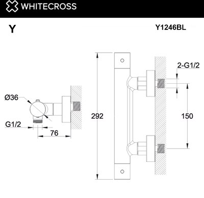 Смеситель Whitecross Y1246BL (черный матовый)