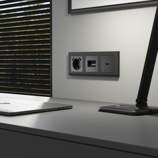 Лицевая панель для розетки Werkel W1296008 (черный)
