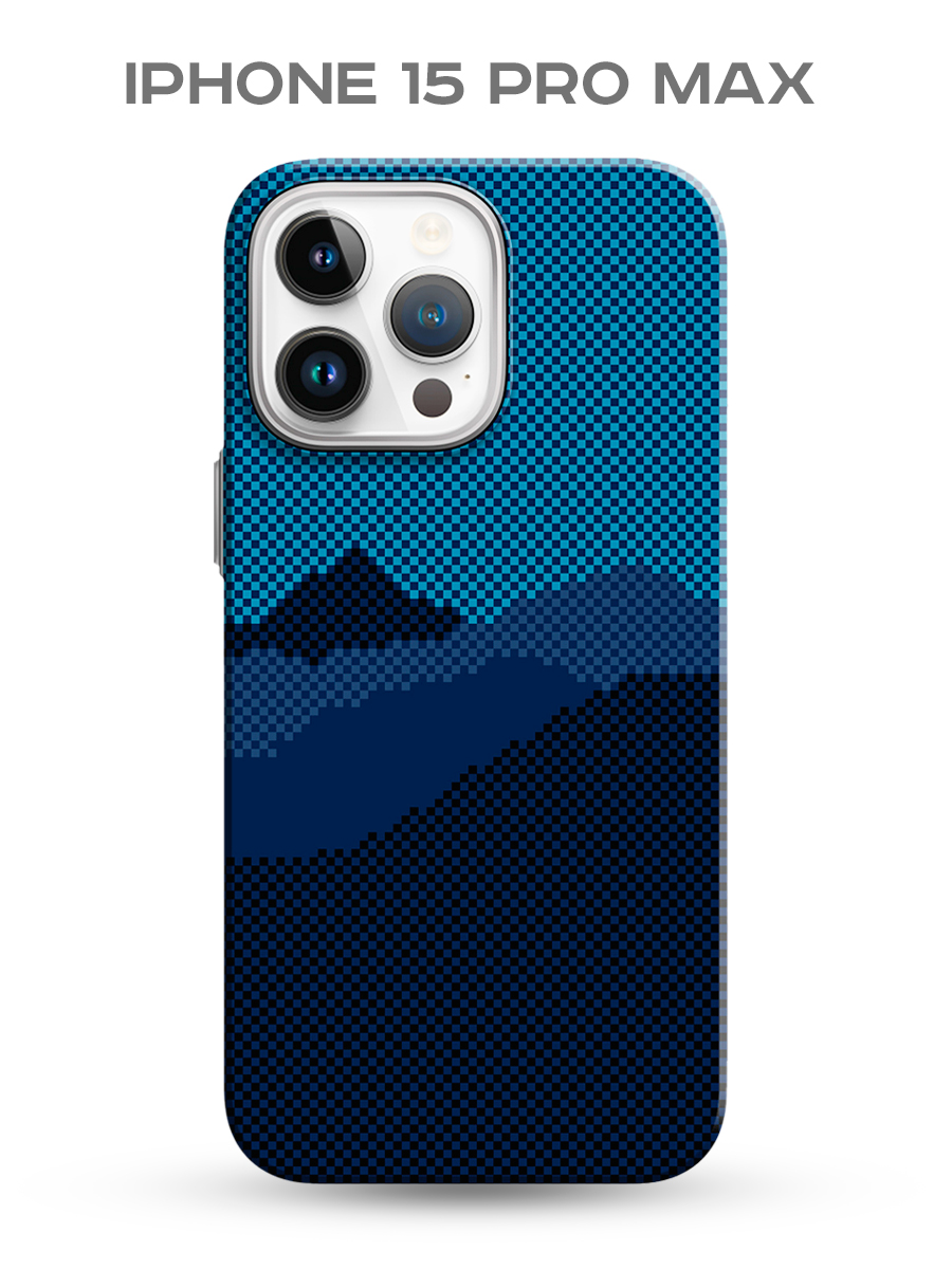 Чехол-накладка Luxo Горный пейзаж J271 для iPhone 15 Pro Max (черный/синий) — фото 2