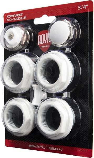 Монтажный комплект для радиатора Royal Thermo 1х3/4" (белый)