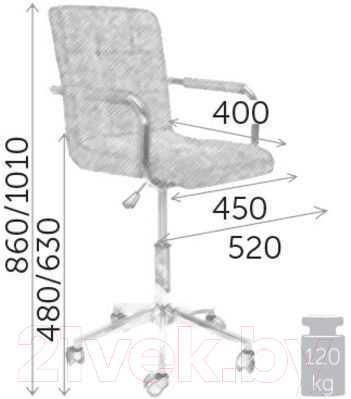 Кресло офисное Седия Rosio 2 (экокожа серый)