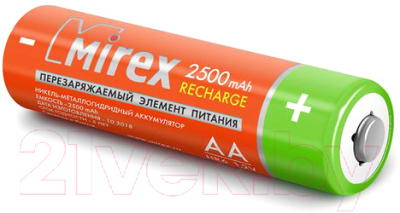 Комплект аккумуляторов Mirex HR6 2500mAh / HR6-25-E4 (4шт)