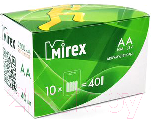Комплект аккумуляторов Mirex HR6 2500mAh / HR6-25-E4 (4шт)