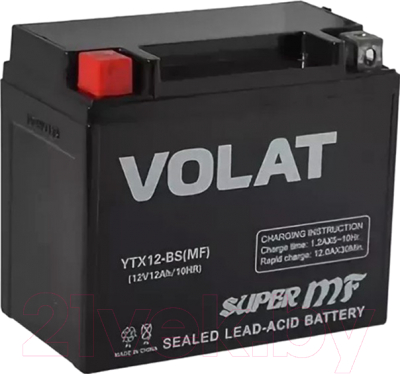 Мотоаккумулятор VOLAT YTX12-BS MF L+ (12 А/ч)