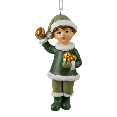 

Елочная игрушка, Decor. Мальчик с золотыми снежками / 62442