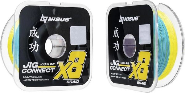 Леска плетеная Nisus Jig Connect X8 PE Multicolor 1.0 0.16mm / T-N-JC-X8-0.16-150-M (150м)