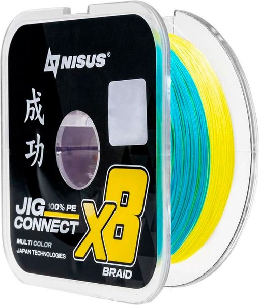 Леска плетеная Nisus Jig Connect X8 PE Multicolor 1.0 0.16mm / T-N-JC-X8-0.16-150-M (150м)