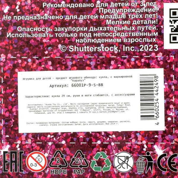 Кукла с аксессуарами Карапуз София / 66001P-9-S-BB