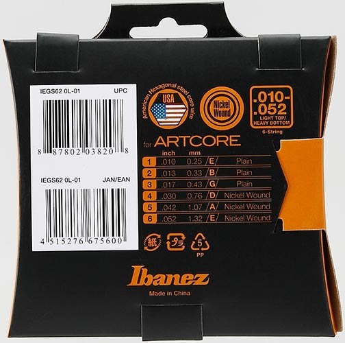 Струны для электрогитары Ibanez IEGS62