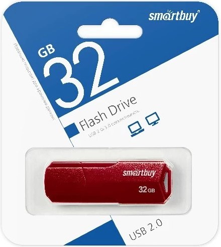 USB flash накопитель SmartBuy Clue 32GB / SB32GBCLU-BG (бордовый)