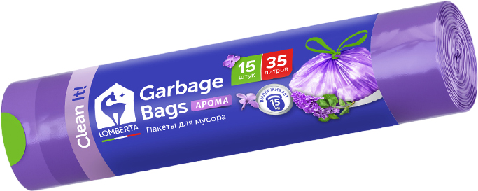 Пакеты для мусора Lomberta Aroma 35л с завязками (15шт)