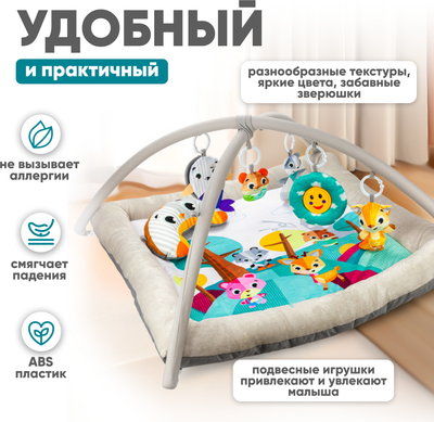 Развивающий коврик Solmax&Kids FCJ97216 (голубой)