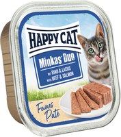 Влажный корм для кошек Happy Cat Minkas Duo Паштет из говядины и лосося (100г) - 