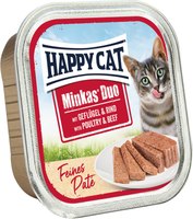 Влажный корм для кошек Happy Cat Minkas Duo Паштет из птицы и говядины (100г) - 