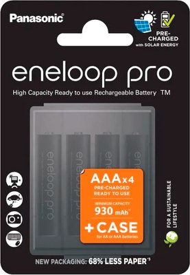 

Комплект аккумуляторов, Eneloop Pro AAA 930 4BP / BK-4HCDE/4CP+case