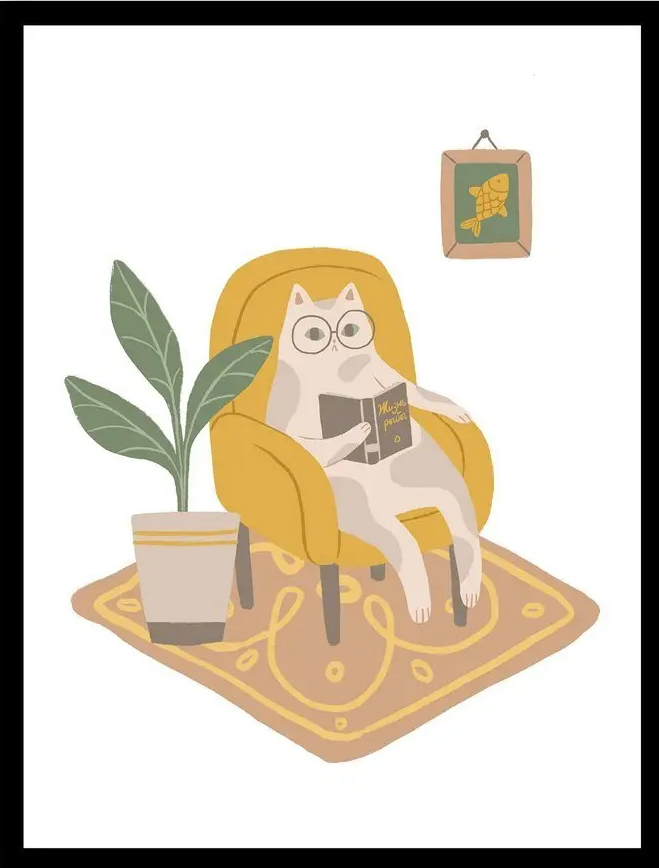 Постер Citydecor Кот и книга 1 (30x40)