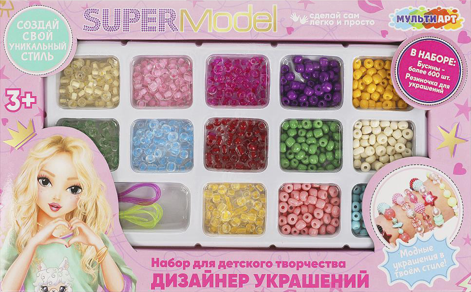 Набор для создания украшений MultiArt Супер модель / BEADSET-TOPMOD2